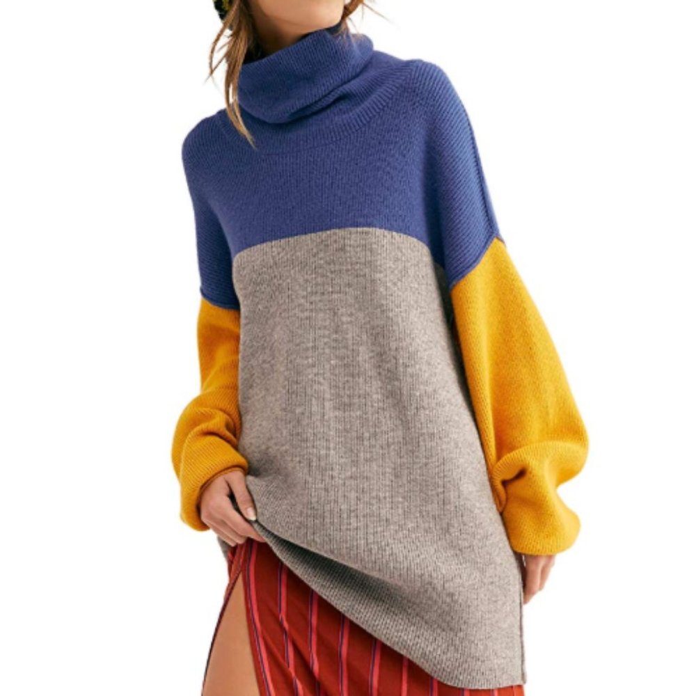Free People Softly Structured Colorblock Sweater